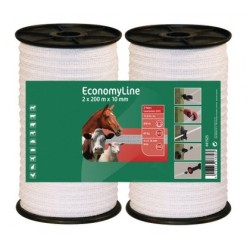 Ruban électrique blanc 10mm - Lot de 2 x 200m