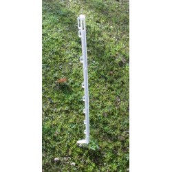 Piquet fibré blanc en PVC 105cm 8 isolateurs