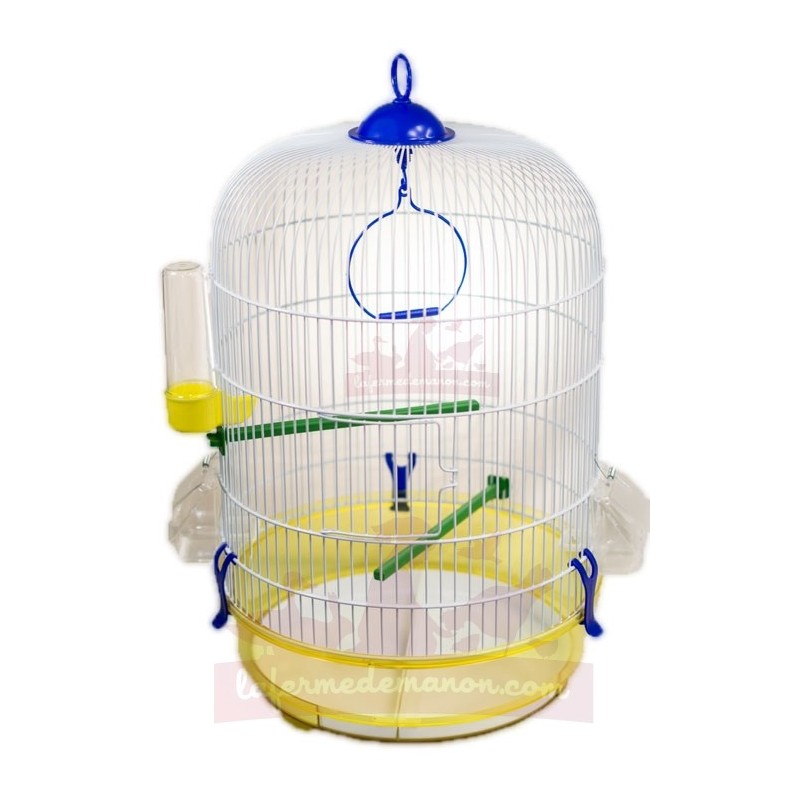 Cage oiseaux ronde ACACIA avec bac transparent