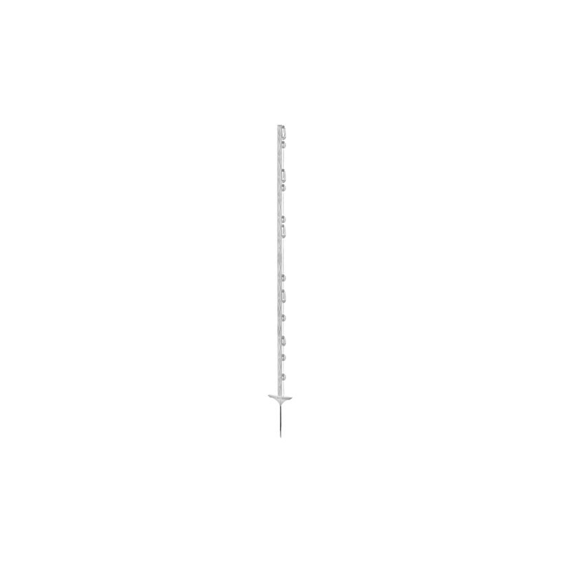 Piquet fibré blanc en PVC 157cm - 12 isolateurs