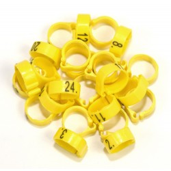 Bagues à clip numérotées 8mm - Lot de 25