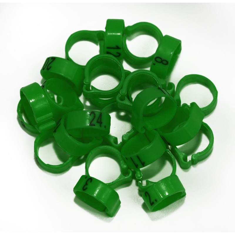 Bagues à clip numérotées 8mm - Lot de 25 Bagues à clip numérotées 8mm - Lot de 25