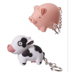 Porte-clé LED - vache ou cochon
