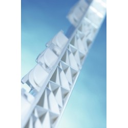 Piquet fibré blanc en PVC 157cm - 12 isolateurs