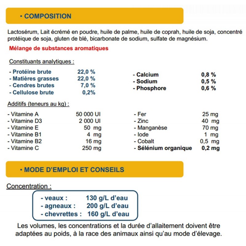 Poudre De Lait Pour L Allaitement Des Agneaux Chevreau