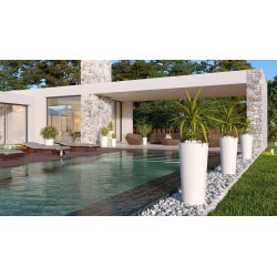 Pot PORTO 63L Taupe - Hauteur 80cm