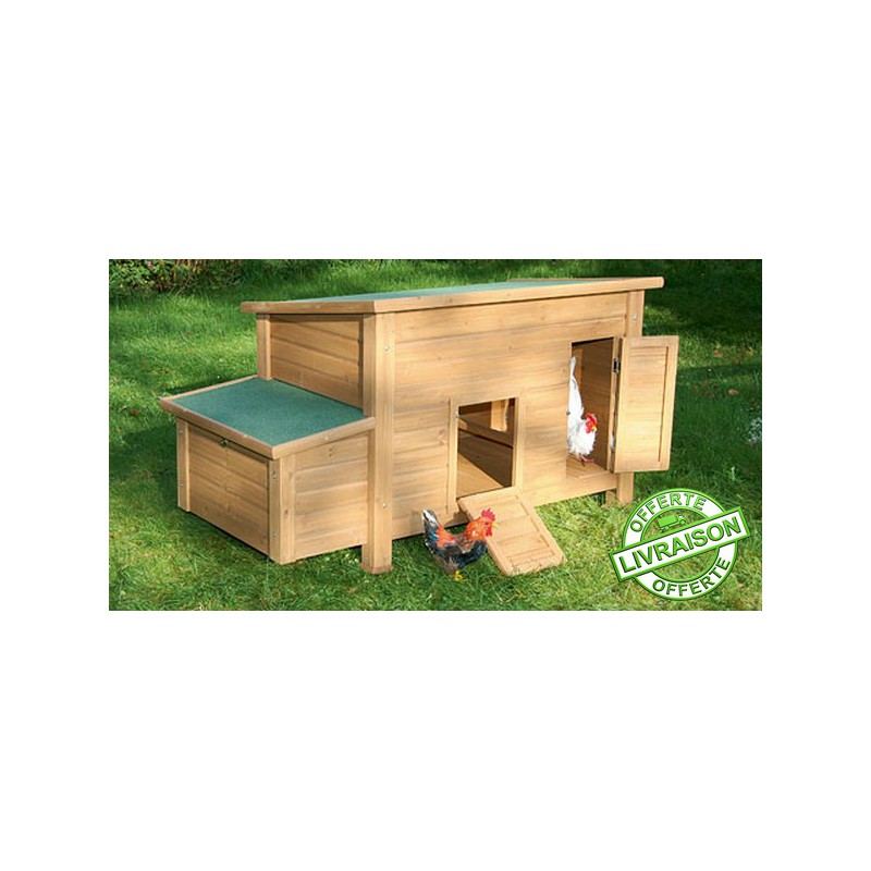 Poulailler en bois CONFORT pour 6 poules