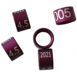 Bague métal fermée, numérotée, 4.5mm, 2021, violet