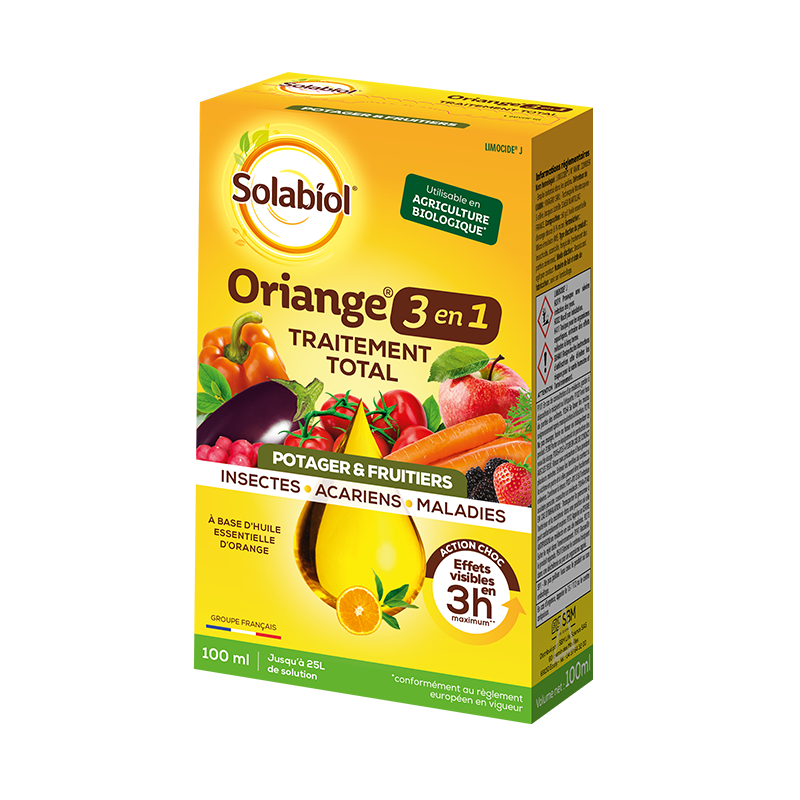 Oriange 3 en 1 - Traitement Total pour potagers et fruitiers 100ml