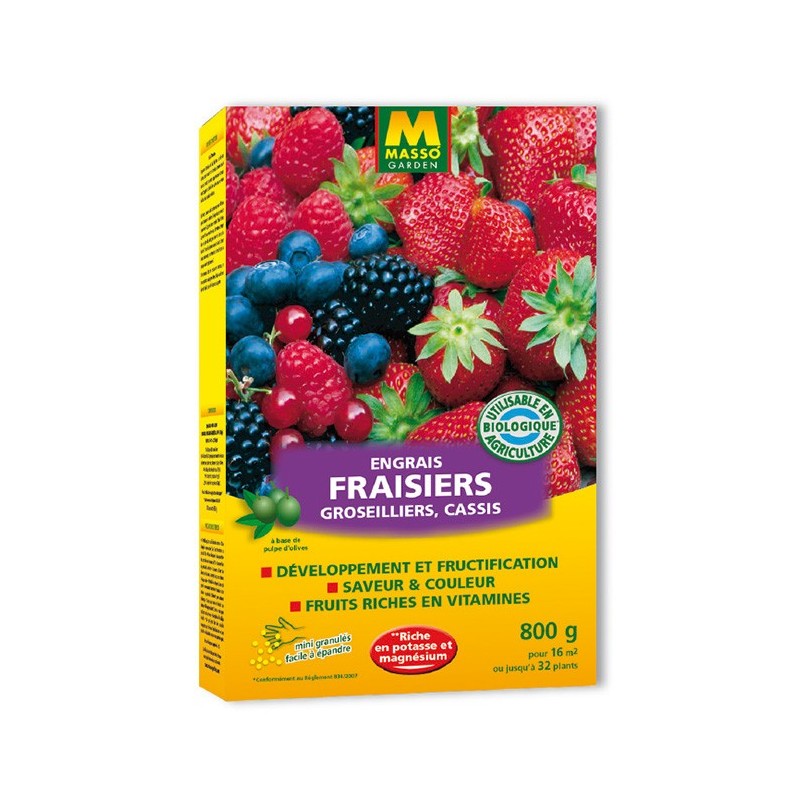 engrais fraisier - engrais framboisier- engrais cassis- engrais fruitiers - fertilisant fruit rouge - engrais bio