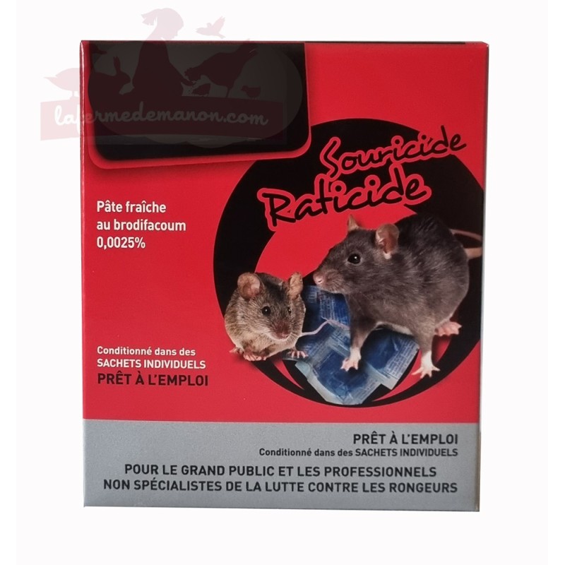 Raticide, souricide en sachet pour intérieur ou extérieur