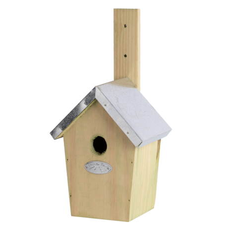 Nichoir en bois avec toit en zinc pour oiseaux
