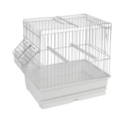 Cage de chant "haute" pour oiseaux, blanche