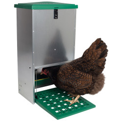 mangeoire poule anti-nuisibles 12kg avec pédale