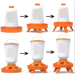 abreuvoir 1.5l avec ou sans pied - mangeoire a trou avec ou sans pied