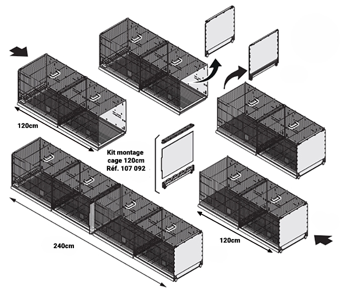 kit montage pour cage 120cm